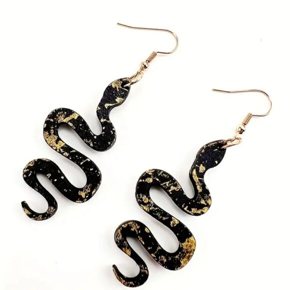 Hand crafted snake earrings - Picture 2 of 6